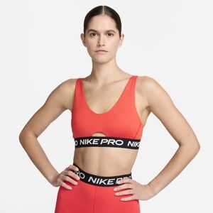 NIKE Pro Indy Plunge Sports Bra SIZE LARGE Red Black New